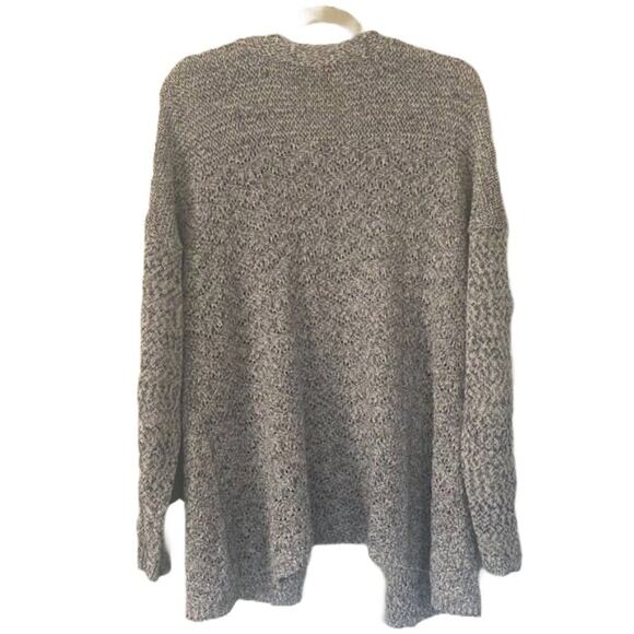 Coldwater Creek Gray Loose Knit Cotton Blend Open Front Cardigan Sweater, 1X - Picture 2 of 9